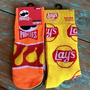 Men’s Novelty Lay’s & Pringles Potato Chips Socks (3 pair) 2 Pair Ankle